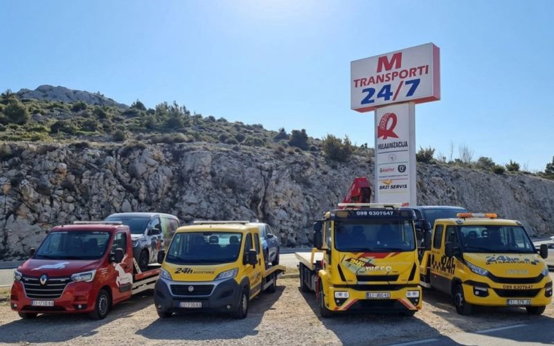 Vučna služba u Šibeniku grupna slika 4 vozila